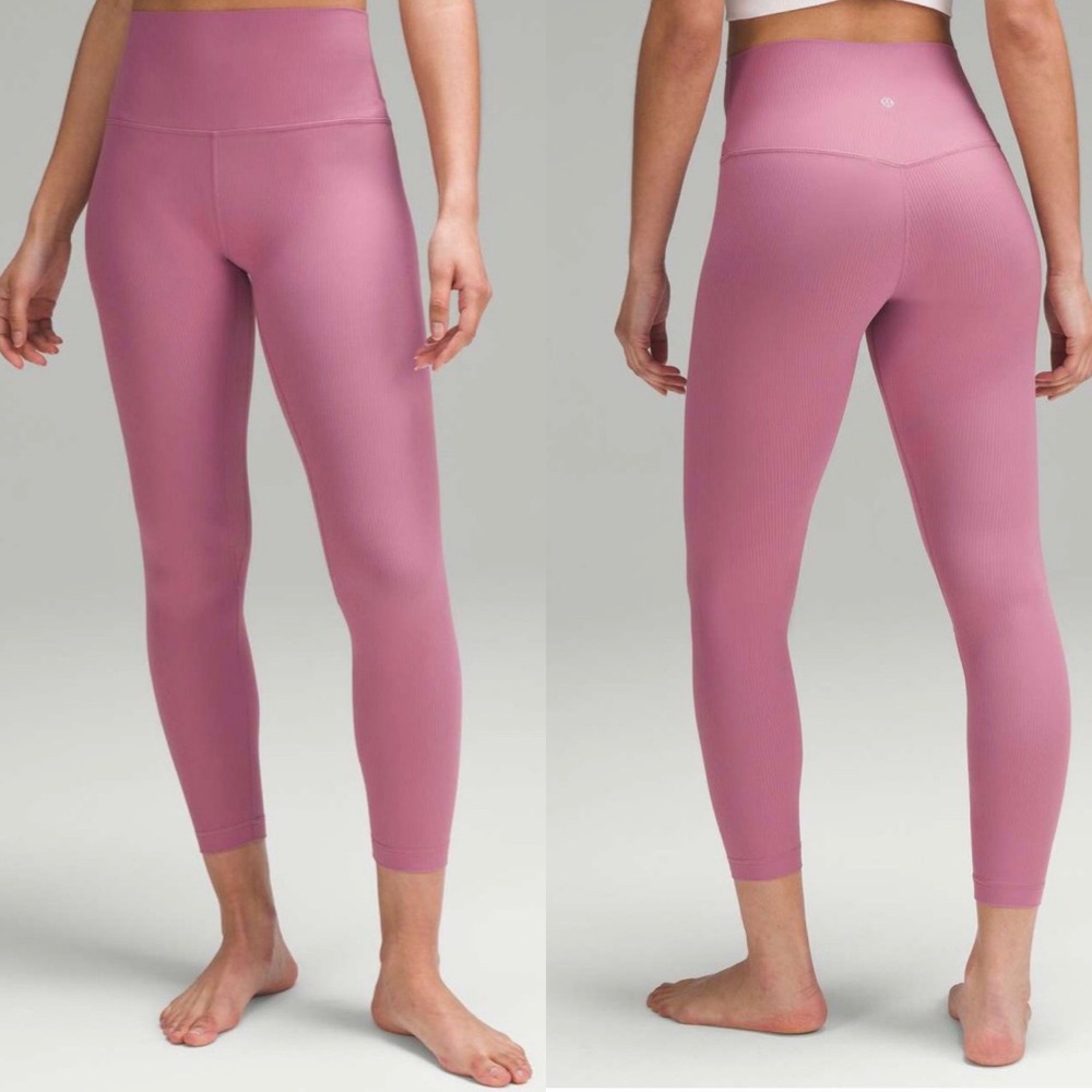 Lululemon Align Ribbed High Rise‎ Leggings Velvet Dust W5FJTS Inseam 25" Size 4